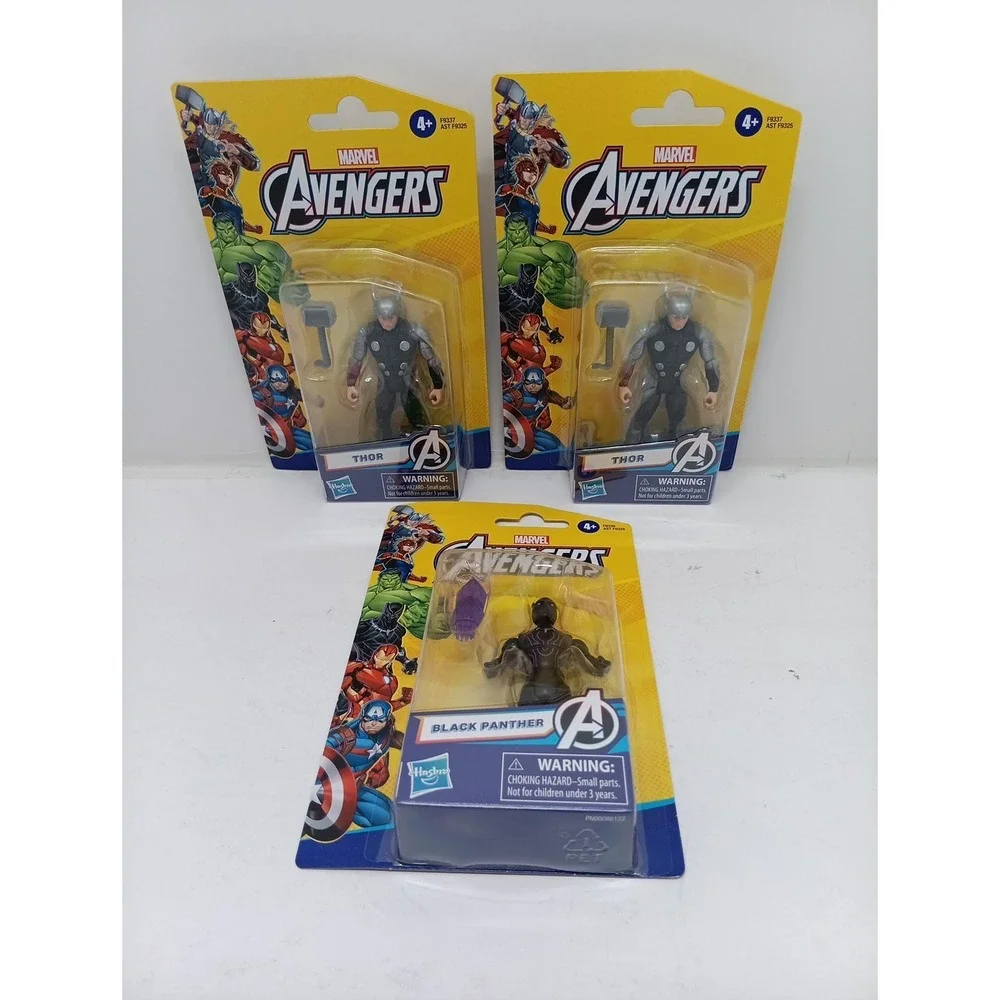 Hasbro Marvel Avengers Lot Of 3 Thor, Black Panther Action Figure Brand New
